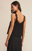 Uma Lace Satin Cami - Black