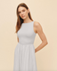 Mixed Crew Neck Midi Dress - Minted Sage