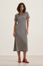 Khan Collar Maxi Dress - Navy