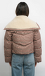 Sally Gingham Puffer w/ Shearling Collar
