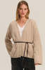 Alina Belted Cardigan- Oatmeal