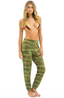 5 Stripe Women's Sweatpant - Camo/Lime Aqua