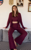 Mara Silky Rib Cardigan - Merlot
