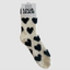 Cozy Heart Socks - Black/Cream