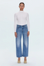 Lexi Mid Rise Bowed Straight Jean - Metropolis