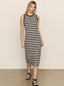 Contrast Trim Maxi - Black/Macrame Stripe