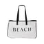 Beach Canvas Tote - White/Black