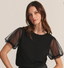 Justine Tulle Slub Tee- Black
