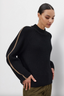 Teagan Pullover Sweater- Black/Camel [Final Sale]