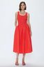 Alessia Smocked Drop Waist Dress - Maraschino