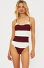 Calista One Piece - Merlot Stripe