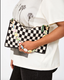 Flat Clutch with Tabs - Black Checker