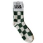 Cozy Checker Socks - Green/Cream