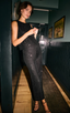 Skylar Sequin Crop Pant - Black