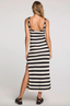 Myha Striped Midi Dress - Black/White