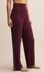 Dawn Smocked Silky Rib Pant - Merlot