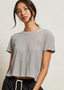 Harley Crew Tee - Ivory/Black Stripe