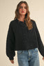 Laurel Button Front Cardigan - Black