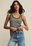 Elin Stripe Rib Tank - Agave