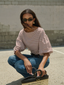Sandra Boatneck Top - Sable Stripe