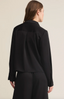 Ana Satin Button Up - Black