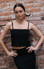 Fernanda Cropped Crochet Tank - Black