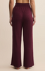 Dawn Smocked Silky Rib Pant - Merlot