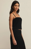 Fernanda Cropped Crochet Tank - Black