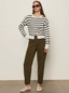 Must Have Cardi - Chalk/Black Stripe