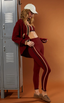 Nella Legging - Maroon Colorblock