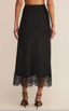 Cinder Lace Midi Skirt - Black