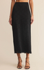 Via Lace Midi Skirt - Black