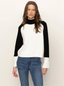 Downtown Mock Neck Sweater - Chalk/Black