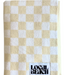 LB Checker Beach and Bath Towel- Cream/White