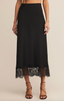 Cinder Lace Midi Skirt - Black