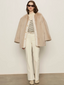 Reversible Fur Liner Jacket - Almond