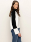 Downtown Mock Neck Sweater - Chalk/Black