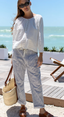 Family Cargo Pants - Indigo Stripe