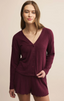 Mara Silky Rib Cardigan - Merlot