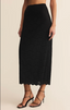 Via Lace Midi Skirt - Black