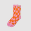 Cozy Checker Socks - Bubble Gum/Orange