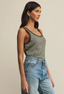 Elin Stripe Rib Tank - Agave