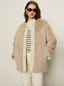 Reversible Fur Liner Jacket - Almond