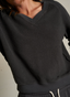 Zuri V-Neck Sweatshirt - Vintage Black