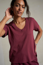 Hendrix V-neck Tee - Dark Burgundy