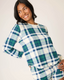Cozy Life Thermal Velour Plaid Top