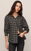 River Plaid Button Up - Ash Black