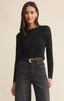 Aurora L/S Lace Top - Black