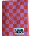 LB Checker Beach Towel- Coral/Lav