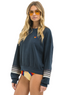 Aviator Nation Rugby Stitch 2 Relaxed Sweatshirt - Charcoal
